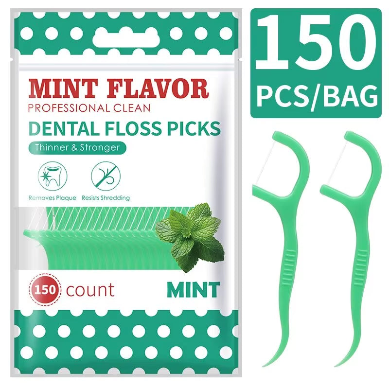 300Pcs Mint Floss Stick - Cleaning Tools for Teeth Gaps