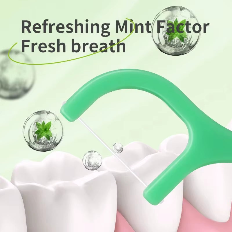 300Pcs Mint Floss Stick - Cleaning Tools for Teeth Gaps