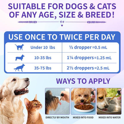WEALLIN Flea & Tick Support Drops for Cats and Dogs – Natural Flea & Tick Support Drops with Multivitamins – Oral Supplement for Pets – Suitable for All Breeds and Ages-Bacon Flavor