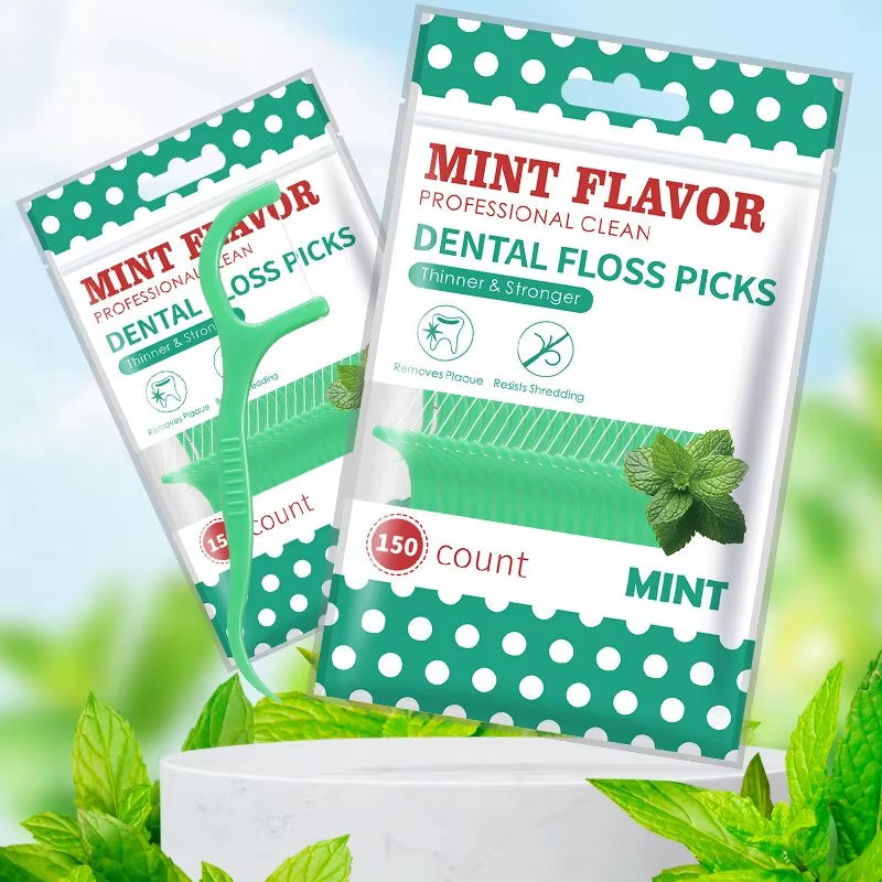 300Pcs Mint Floss Stick - Cleaning Tools for Teeth Gaps