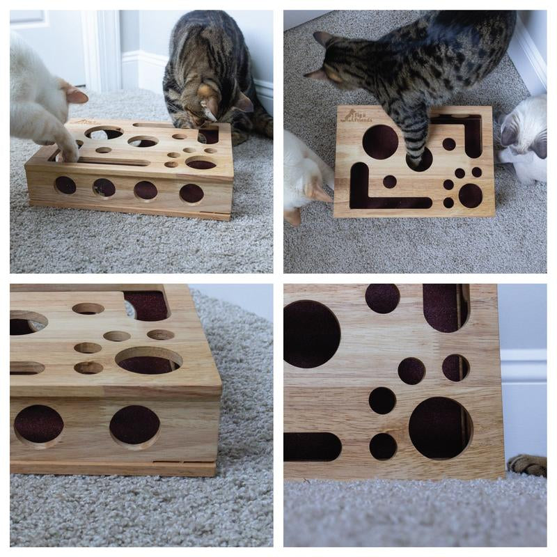 Fig & Friends Cat Scratch Puzzle Enrichment Box: Nail File Stress Free Alternative to Clippers and Grinders