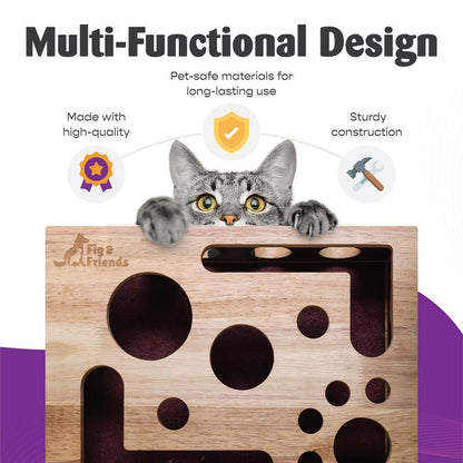 Fig & Friends Cat Scratch Puzzle Enrichment Box: Nail File Stress Free Alternative to Clippers and Grinders